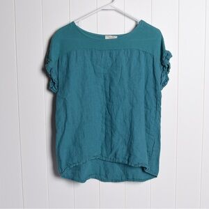 Bella Umbra Women’s 100% linen short sleeve top, size M, made in Italy